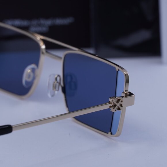 Off-White OERI14A CORTEZ 7645 Rectangle Sunglasses – Gold/Blue - Picture 10 of 11